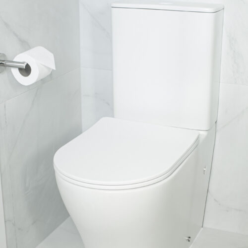 ARUVO™ VortekCLEAN® Rimfree Duron T1 BTW Toilet Suite | Matte White