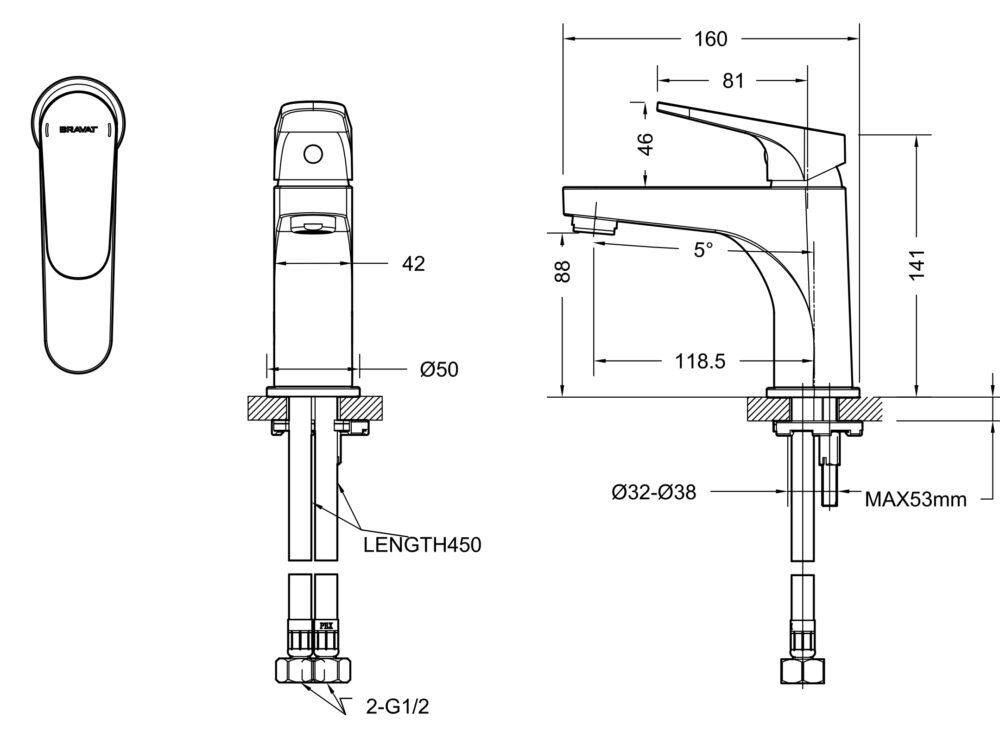 BRAVAT Eler Basin Mixer - Image 2