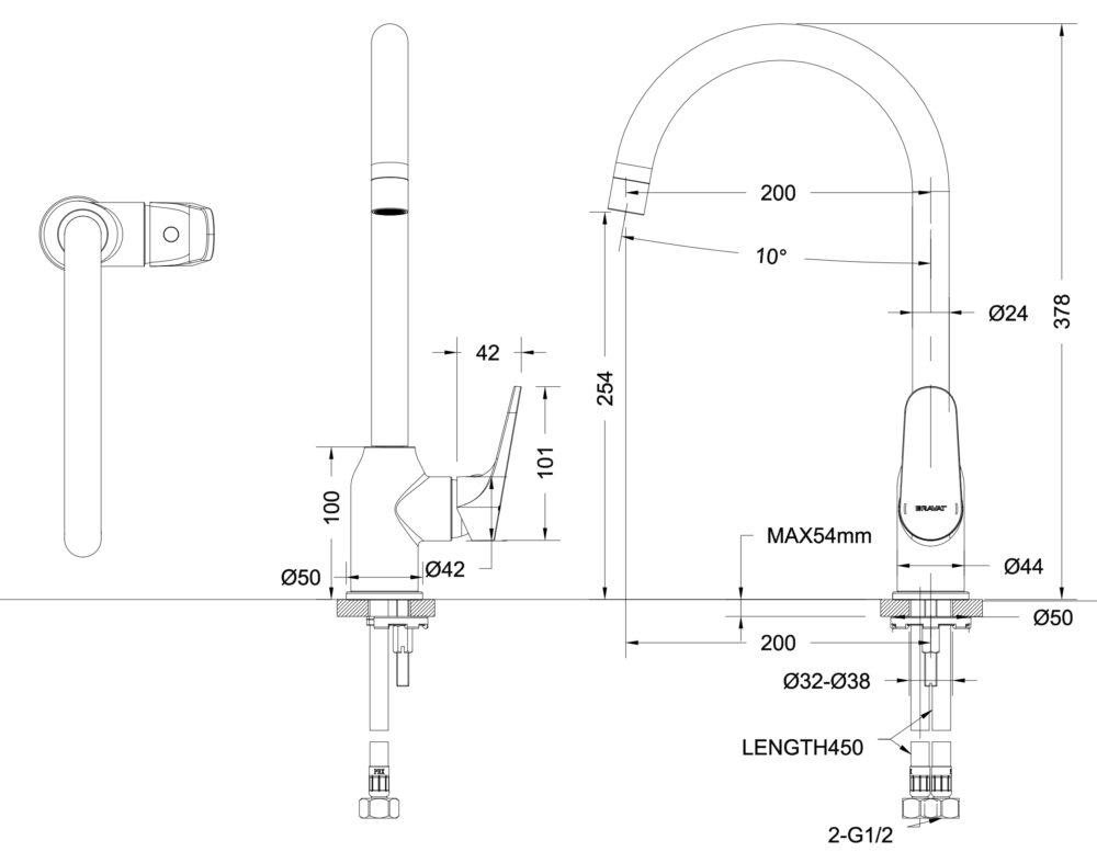 BRAVAT Eler Kitchen Mixer - Image 2