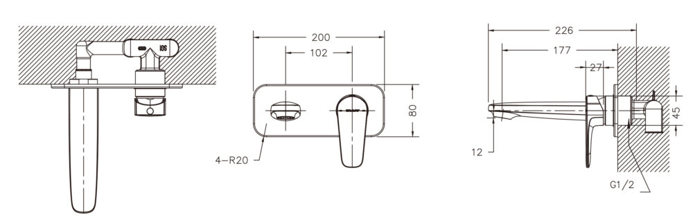 BRAVAT Source Wall Basin Mixer | Colour Options - Image 4