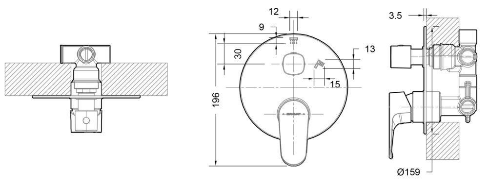 BRAVAT Eler Shower/Bath Mixer with Diverter - Image 2