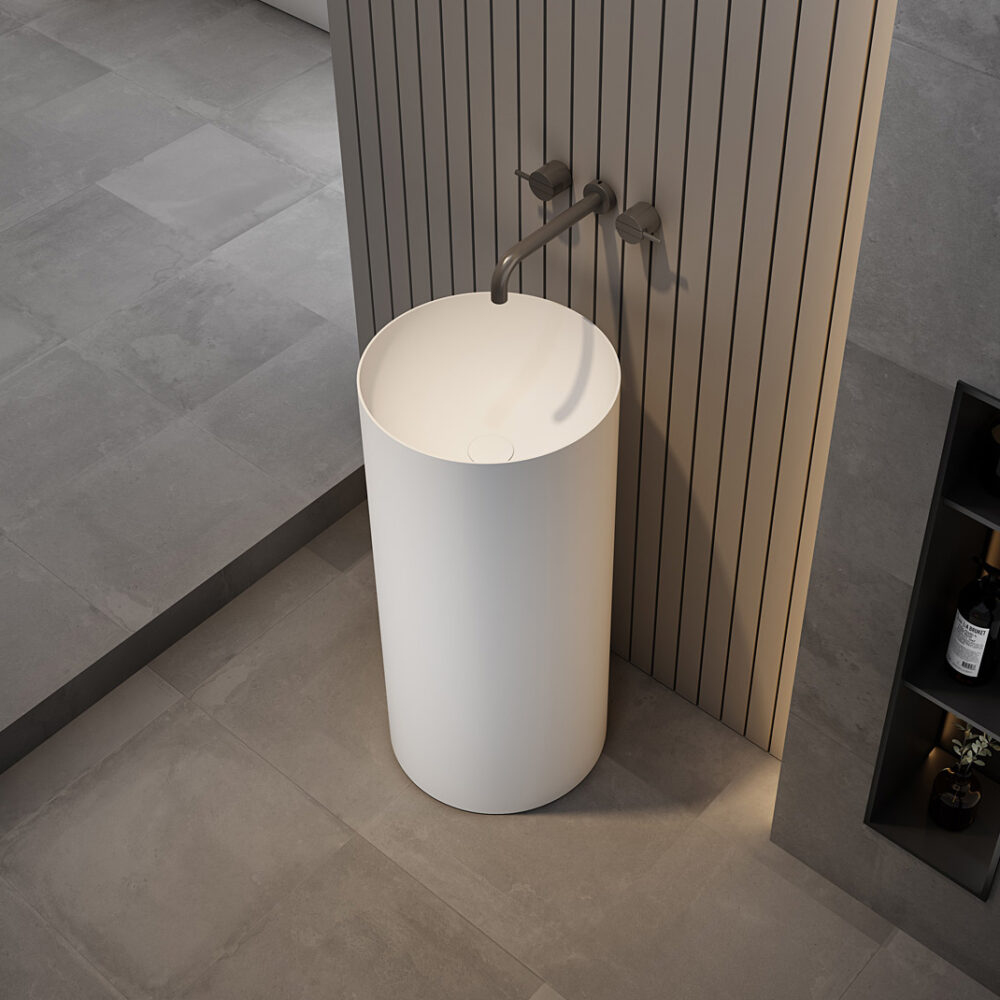 ARUVO™ ECLIPSE Composite Stone Floor-standing Basin - Image 2