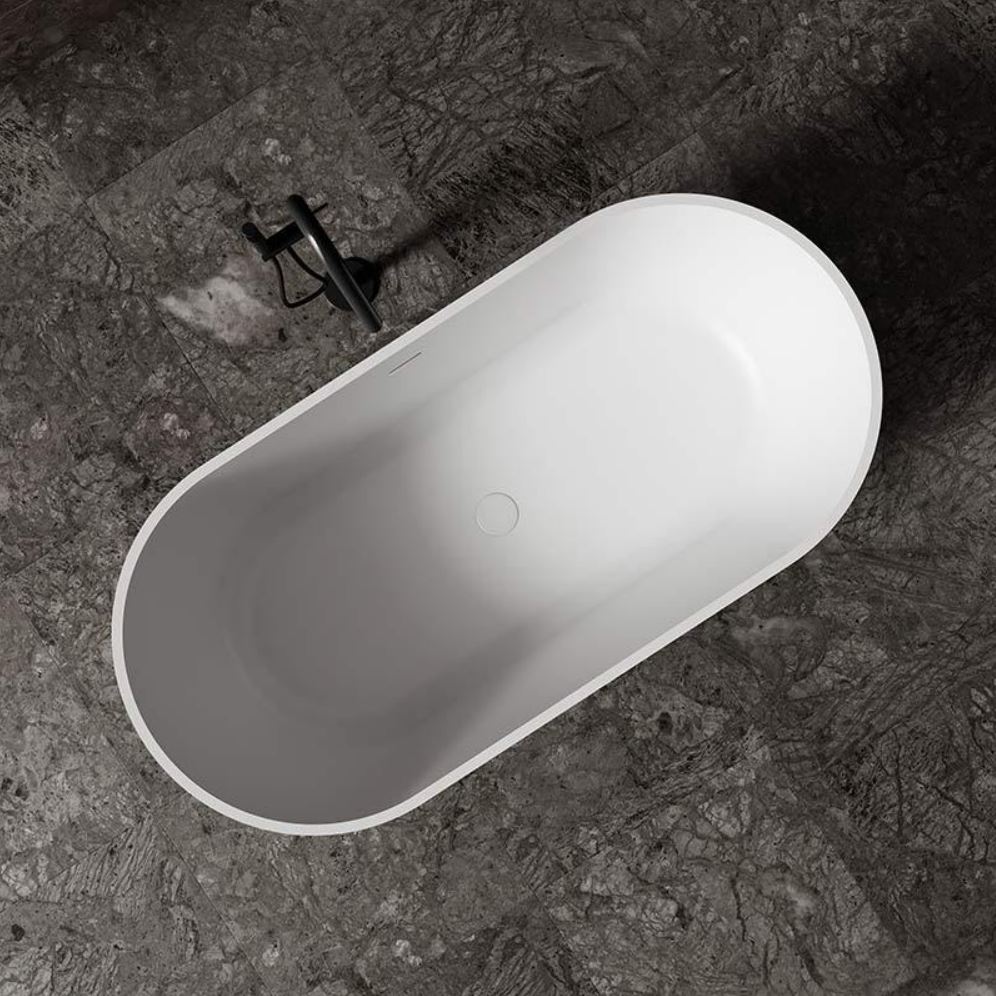 ARUVO™ TONKA Composite Stone Freestanding Bath L1700mm | Matte White - Image 4