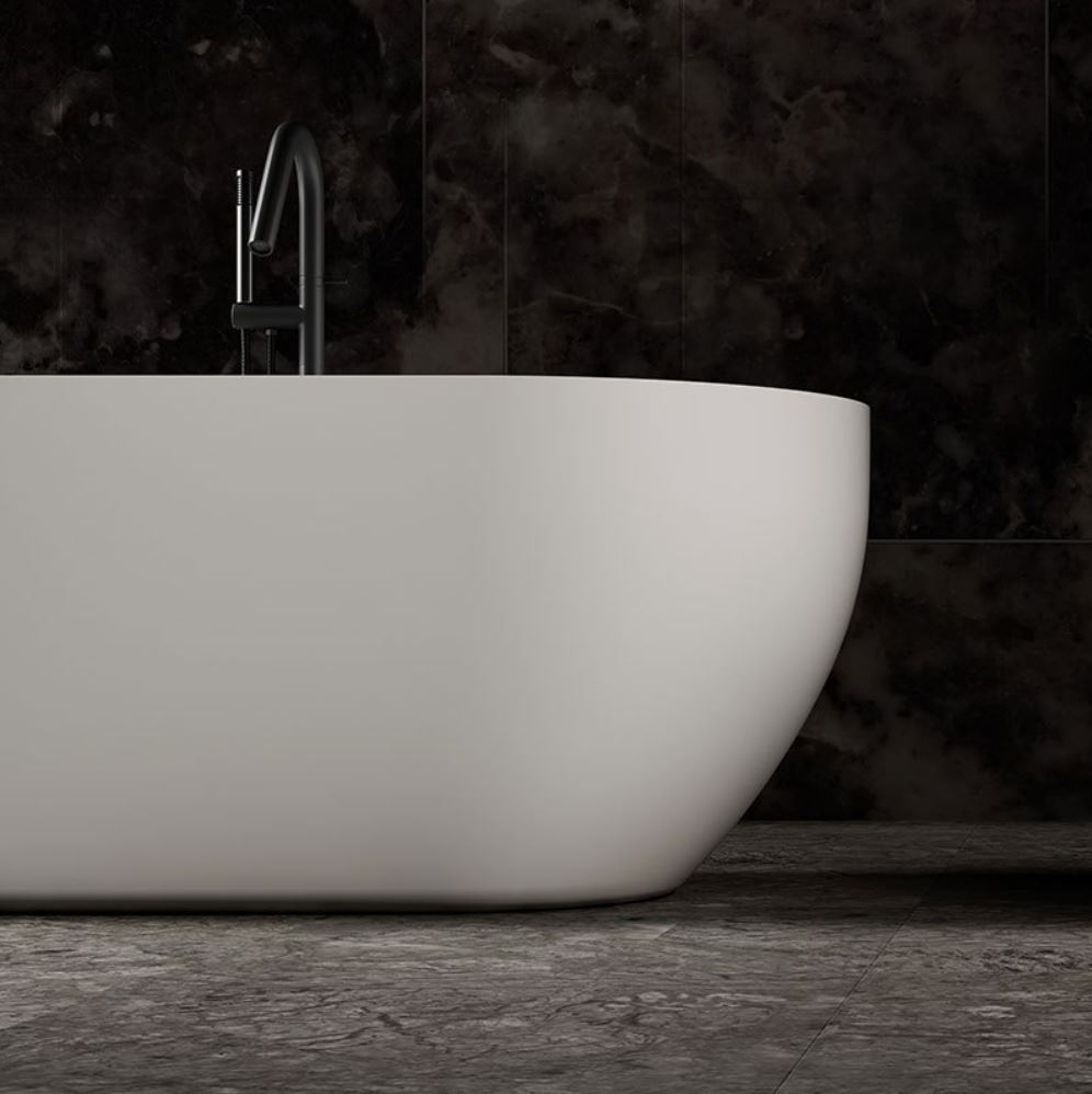 ARUVO™ TONKA Composite Stone Freestanding Bath L1700mm | Matte White - Image 3