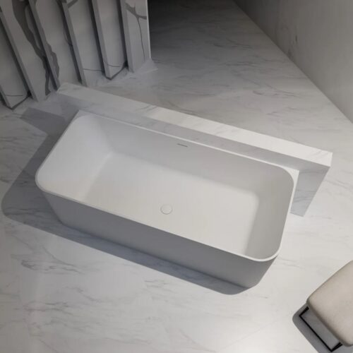 ARUVO™ SILO Composite Stone Freestanding Bath L1700mm | Matte White
