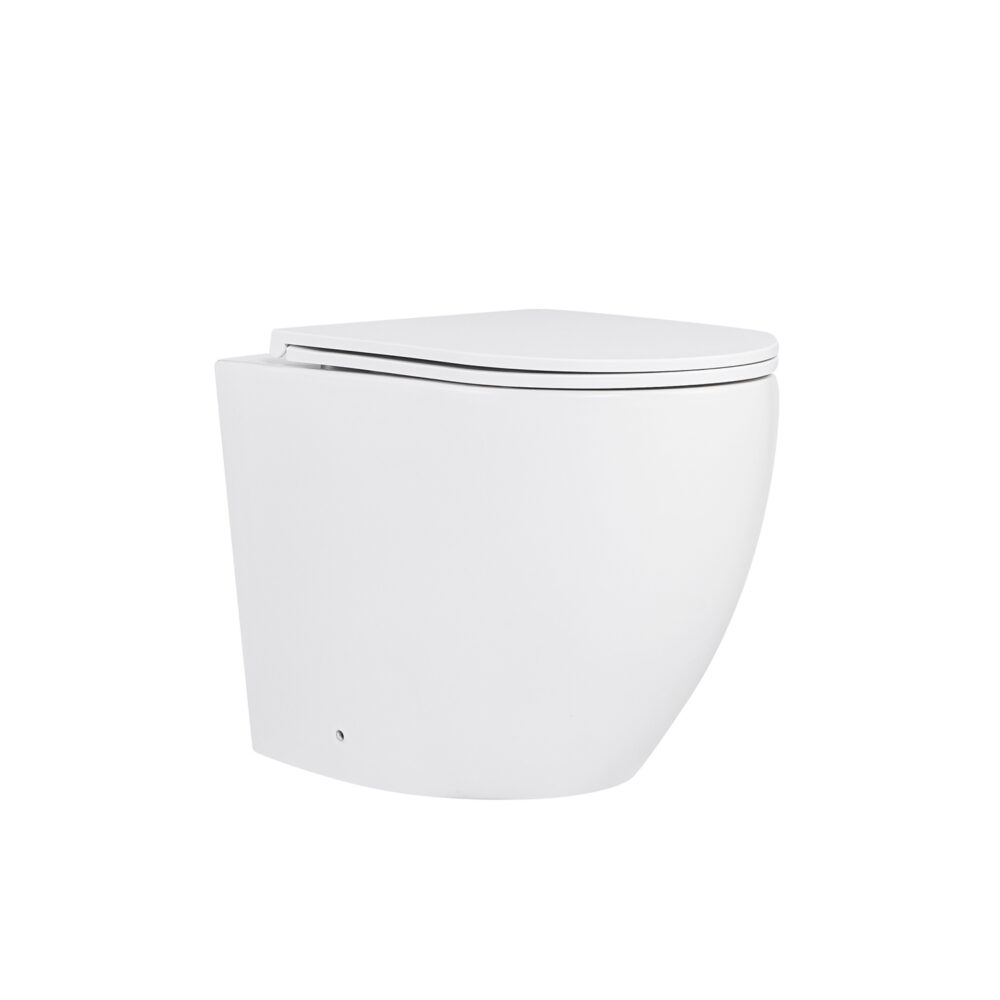 ARUVO™ VortekCLEAN® In-Wall Floor Mount Rimfree Flo T2i Toilet Pan | Gloss White