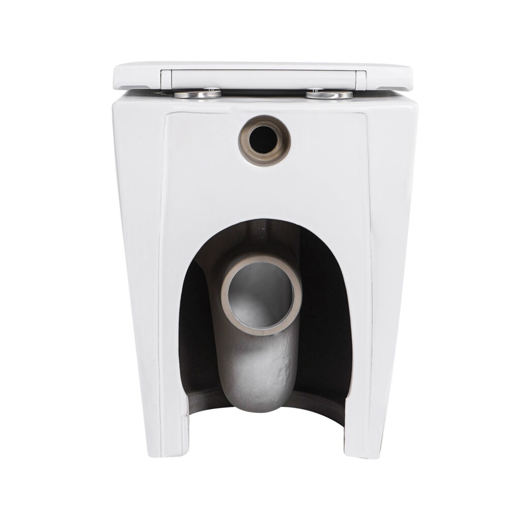 ARUVO® In-Wall Floor Mount RimFree FLO T2i Toilet Gloss White + VERO INWALL CISTERN + FACE PLATE - Image 8