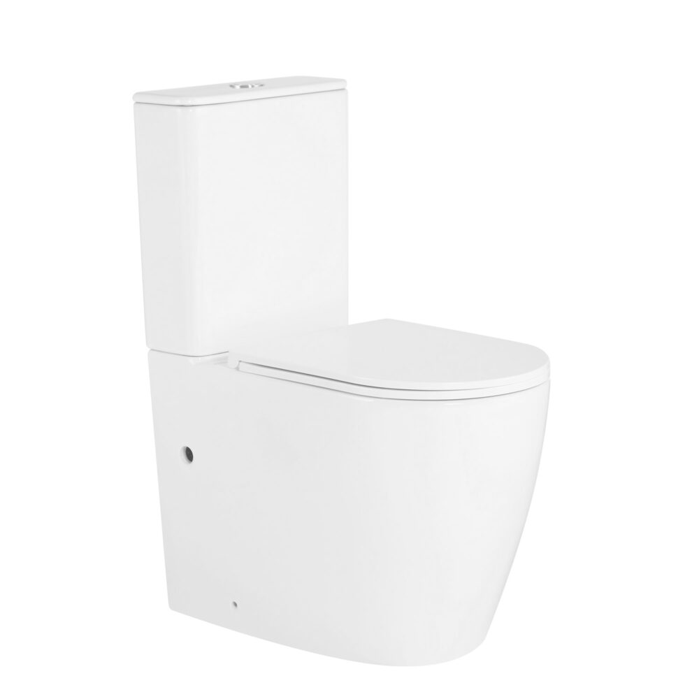 ARUVO™ VortekCLEAN® Rimfree Besso T4 BTW Toilet Suite | Gloss White