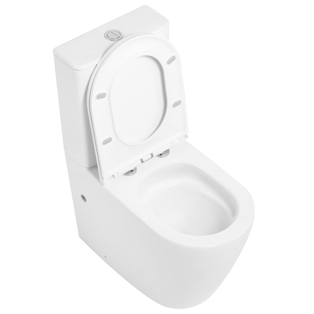 ARUVO™ VortekCLEAN® Rimfree Besso T4 BTW Toilet Suite | Gloss White - Image 3