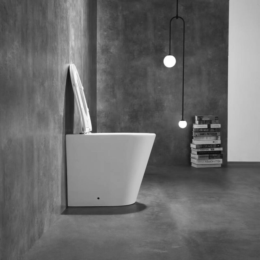 ARUVO® In-Wall Floor Mount RimFree Aeron X1i Toilet Matt White + VERO INWALL CISTERN + FACE PLATE - Image 3