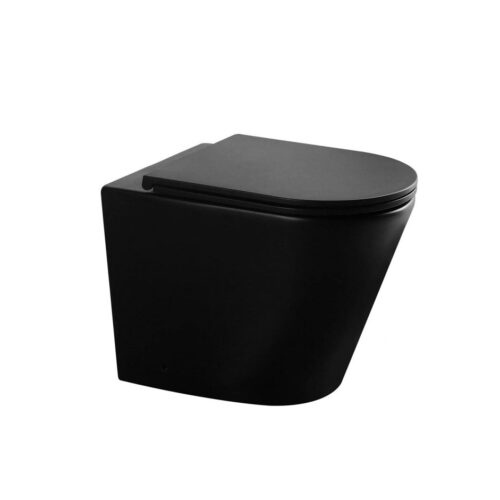 ARUVO™ VortekCLEAN® In-Wall Floor Mount Rimfree Aeron X1 Toilet Pan | Matte Black