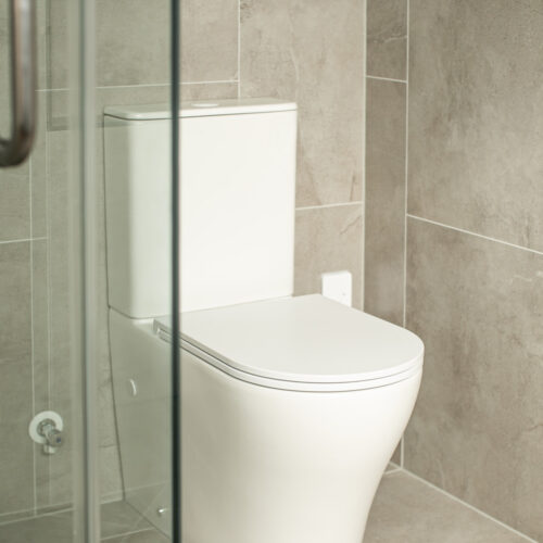 ARUVO™ VortekCLEAN® Rimfree Duron T1 BTW Toilet Suite | Matte White