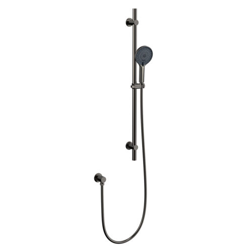 ARUVO® VENTRO Slide Shower w/ Adjustable Wall Fixings | Brushed Gunmetal