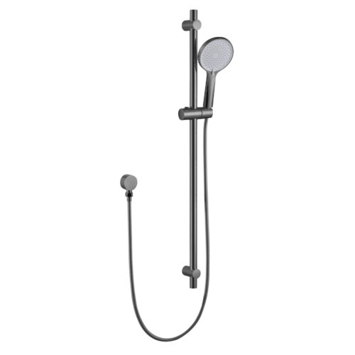 ARUVO™ VENTRO Slide Shower w/ Adjustable Wall Fixings | Brushed Gunmetal