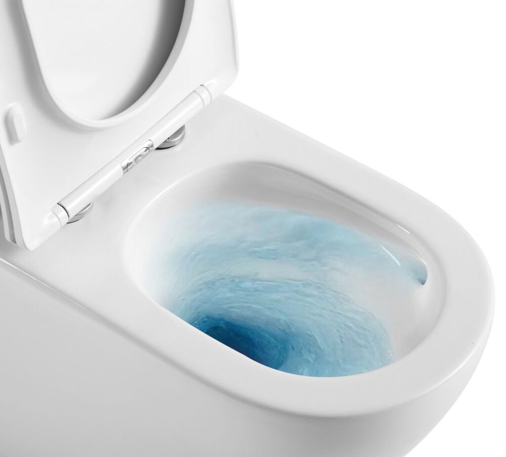 ARUVO® In-Wall Floor Mount RimFree FLO T2i Toilet Gloss White + VERO INWALL CISTERN + FACE PLATE - Image 6