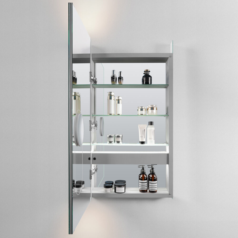 ARUVO® ELEVATE Rectangle Mirror Cabinet w/ LED & Demister | 600mm - Image 6