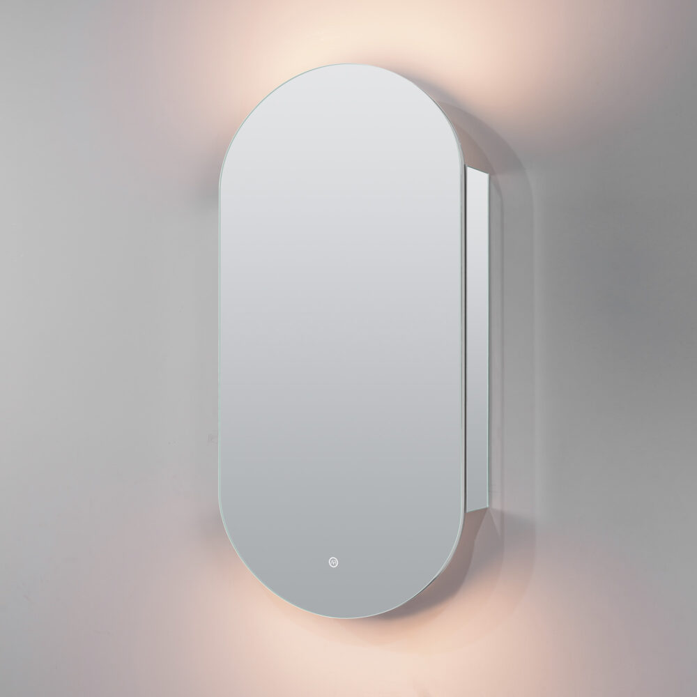 ARUVO® REFLECTA Mirror Cabinet w/ LED & Demister | Oval - Image 3