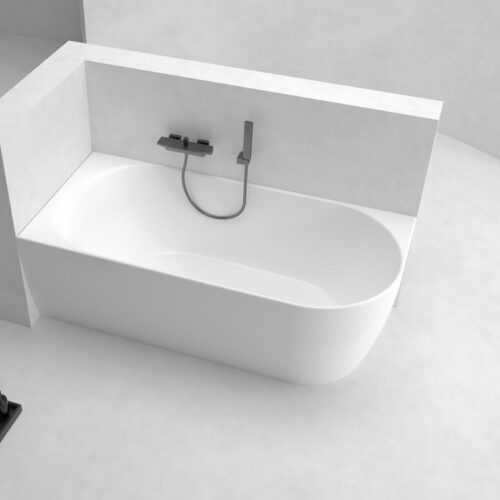 ARUVO™ ORO Back to Left Corner Acrylic Freestanding Bath L1500mm | Matte White