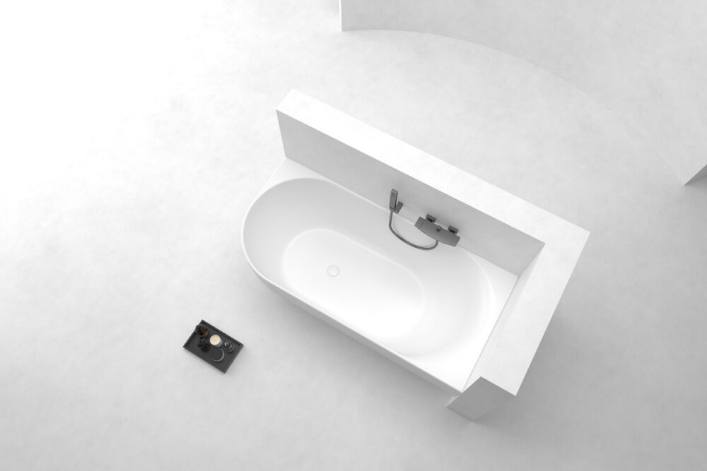 ARUVO™ ORO Back to Right Corner Acrylic Freestanding Bath L1500mm | Matte White
