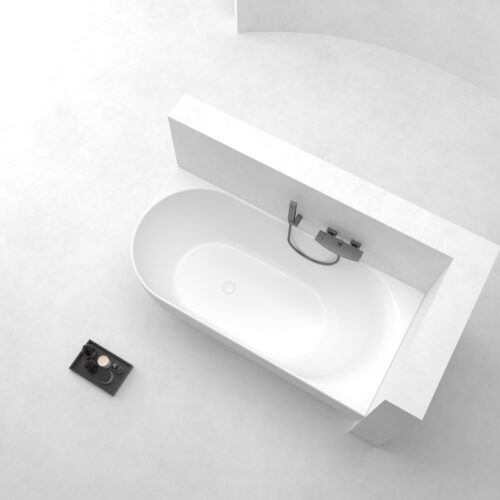 ARUVO™ ORO Back to Right Corner Acrylic Freestanding Bath L1500mm | Matte White