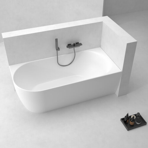 ARUVO™ ORO Back to Right Corner Acrylic Freestanding Bath L1500mm | Gloss White