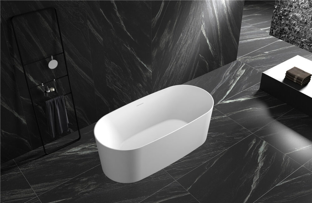 ARUVO™ AURA Acrylic Freestanding Bath L1700mm | Gloss White