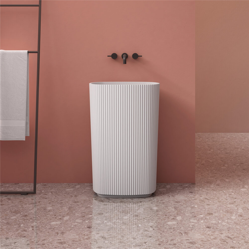ARUVO™ FLUTE Composite Stone Floor-standing Basin