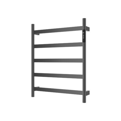 ARUVO® AMAIA Innovative Heated Towel Rail 5 Bar with Timer and Temperature Setting | Brushed Gunmetal