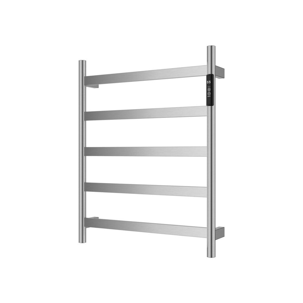 ARUVO™ AMAIA Innovative Heated Towel Rail 5 Bar with Timer and Temperature Setting | Brushed Nickel
