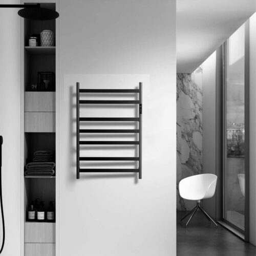 ARUVO® AMAIA Innovative Heated Towel Rail 7 Bar with Timer and Temperature Setting | Brushed Gunmetal