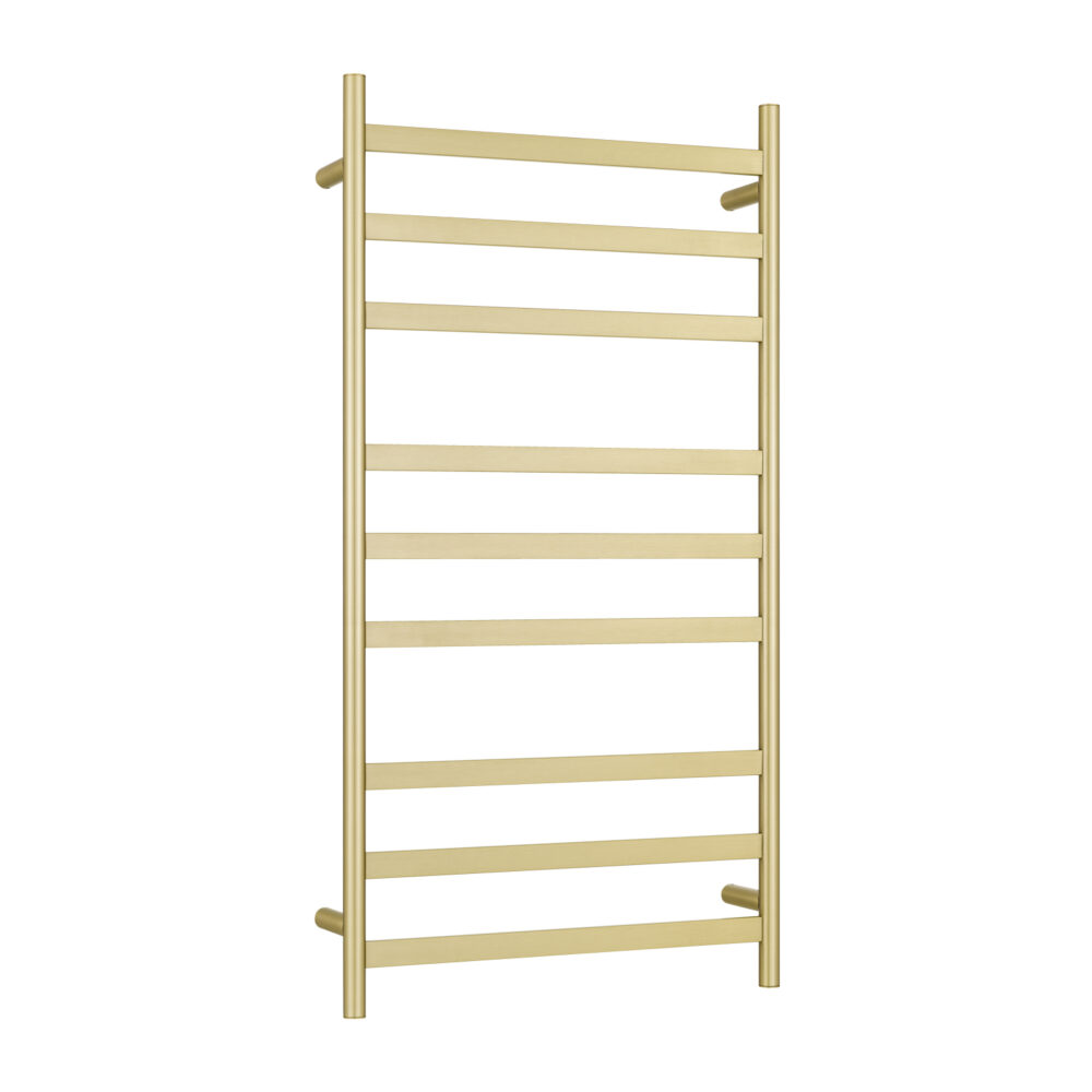 ARUVO™ COSMO Heated Towel Rail 9 Bar W550 | Brushed Brass