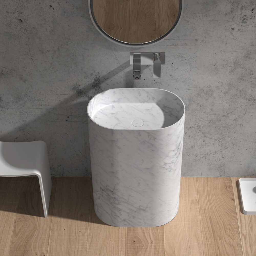 ARUVO™ VERA Calacatta Gold Pedestal Basin
