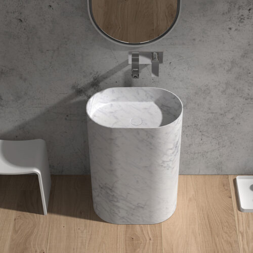 ARUVO® VERA Calacatta Gold Pedestal Basin