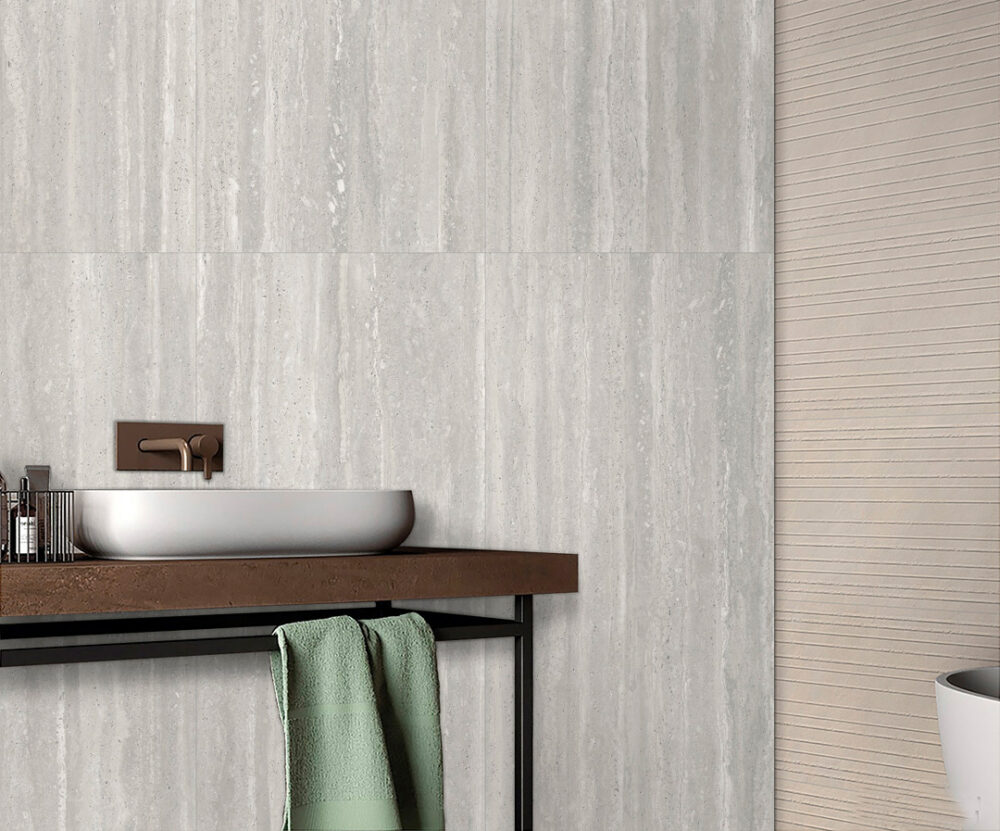 ROMANO TRAVERTINE GREY RIBBED 600x1200 | AR126TB22K