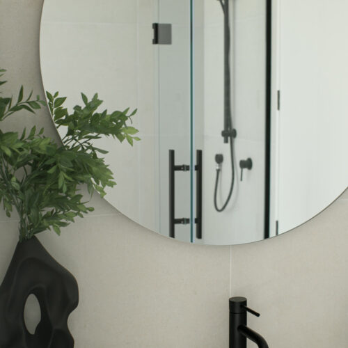 ARUVO™ AMBIANCE Frameless Backlit Round Mirror w/ Led Light & Demister | D850mm