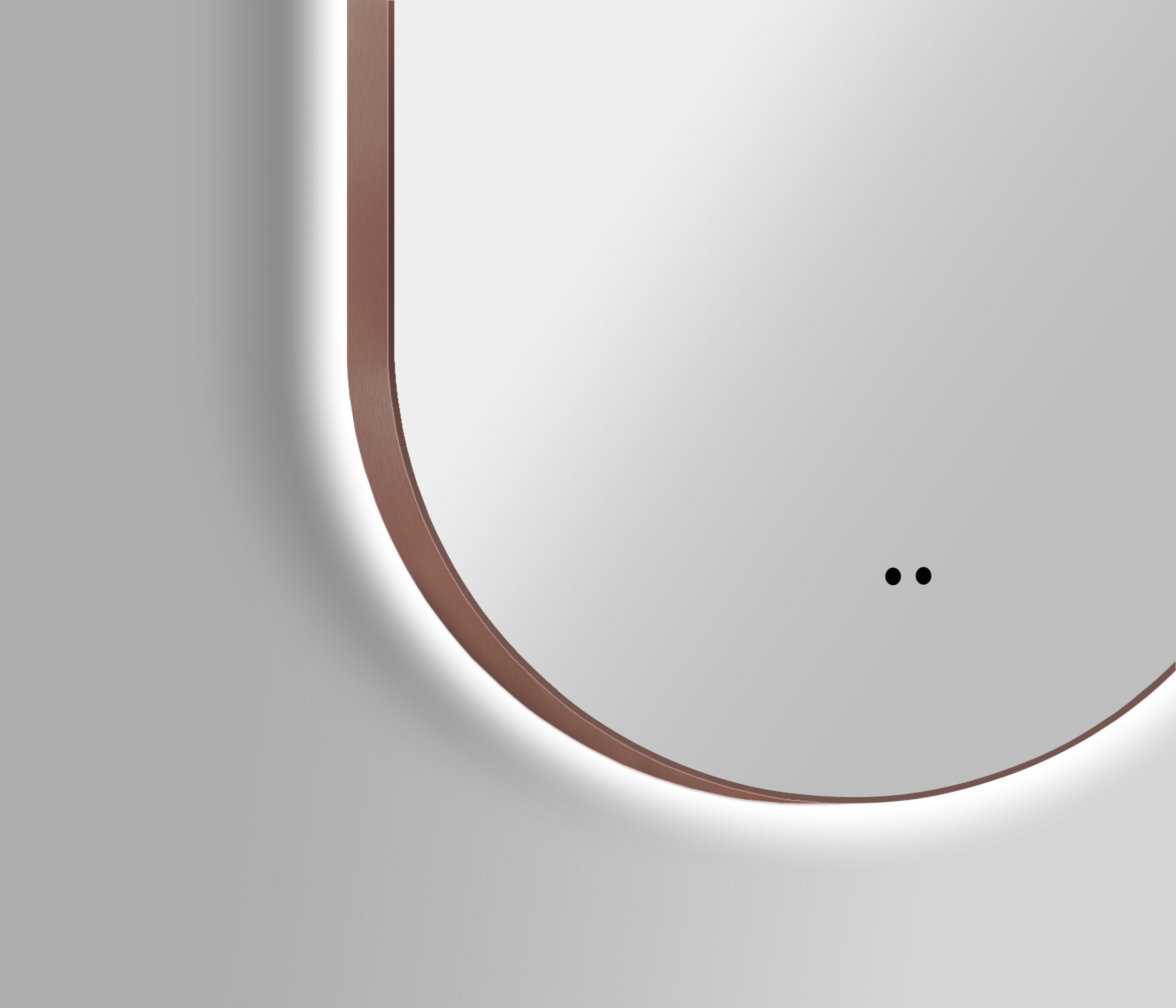 ARUVO® HALO Framed Oval Mirror w/ Backlit LED Light & Demister | Brushed Bronze - Image 3