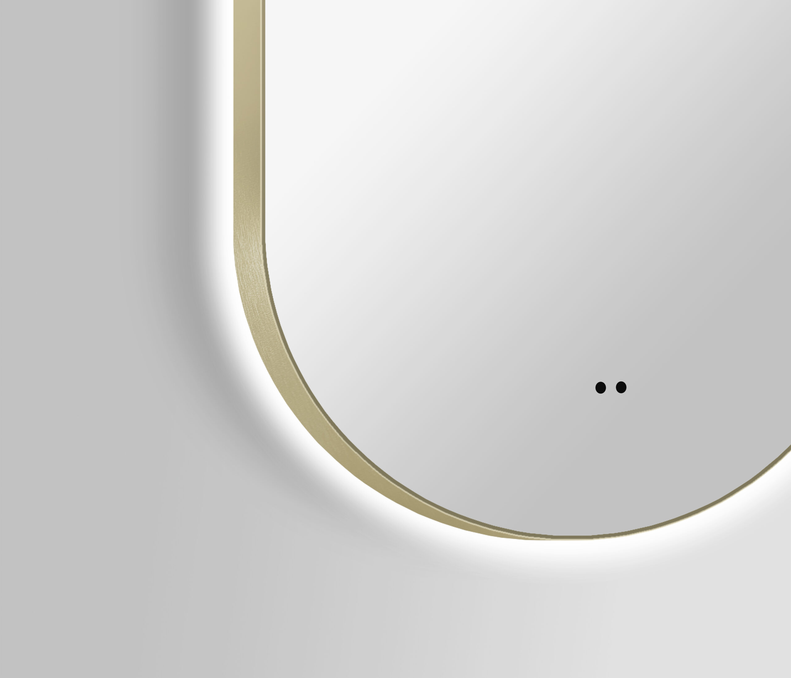 ARUVO® HALO Framed Oval Mirror w/ Backlit LED Light & Demister | Brushed Brass - Image 4
