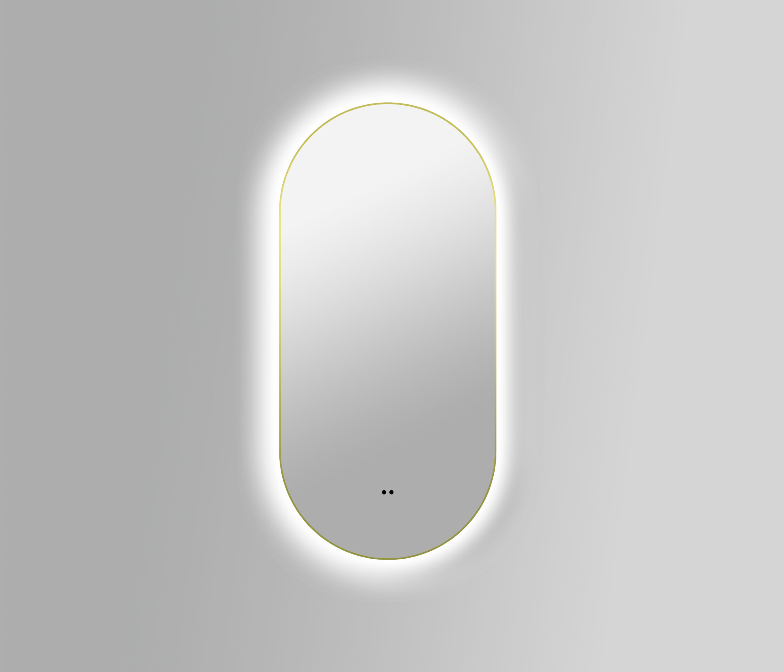 ARUVO® HALO Framed Oval Mirror w/ Backlit LED Light & Demister | Brushed Brass - Image 3