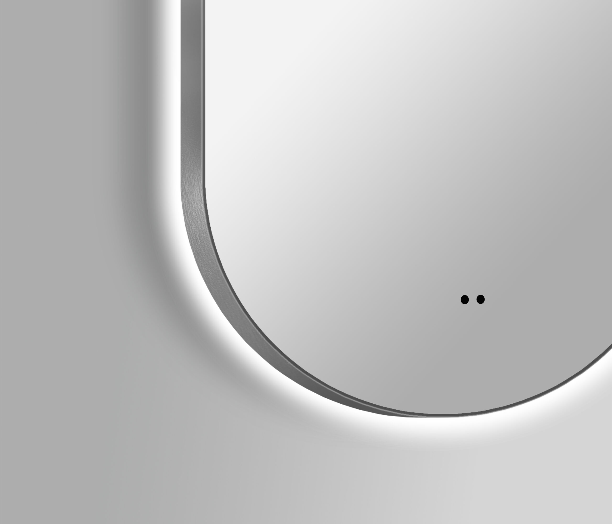 ARUVO® HALO Framed Oval Mirror w/ Backlit LED Light & Demister | Brushed Gunmetal - Image 5