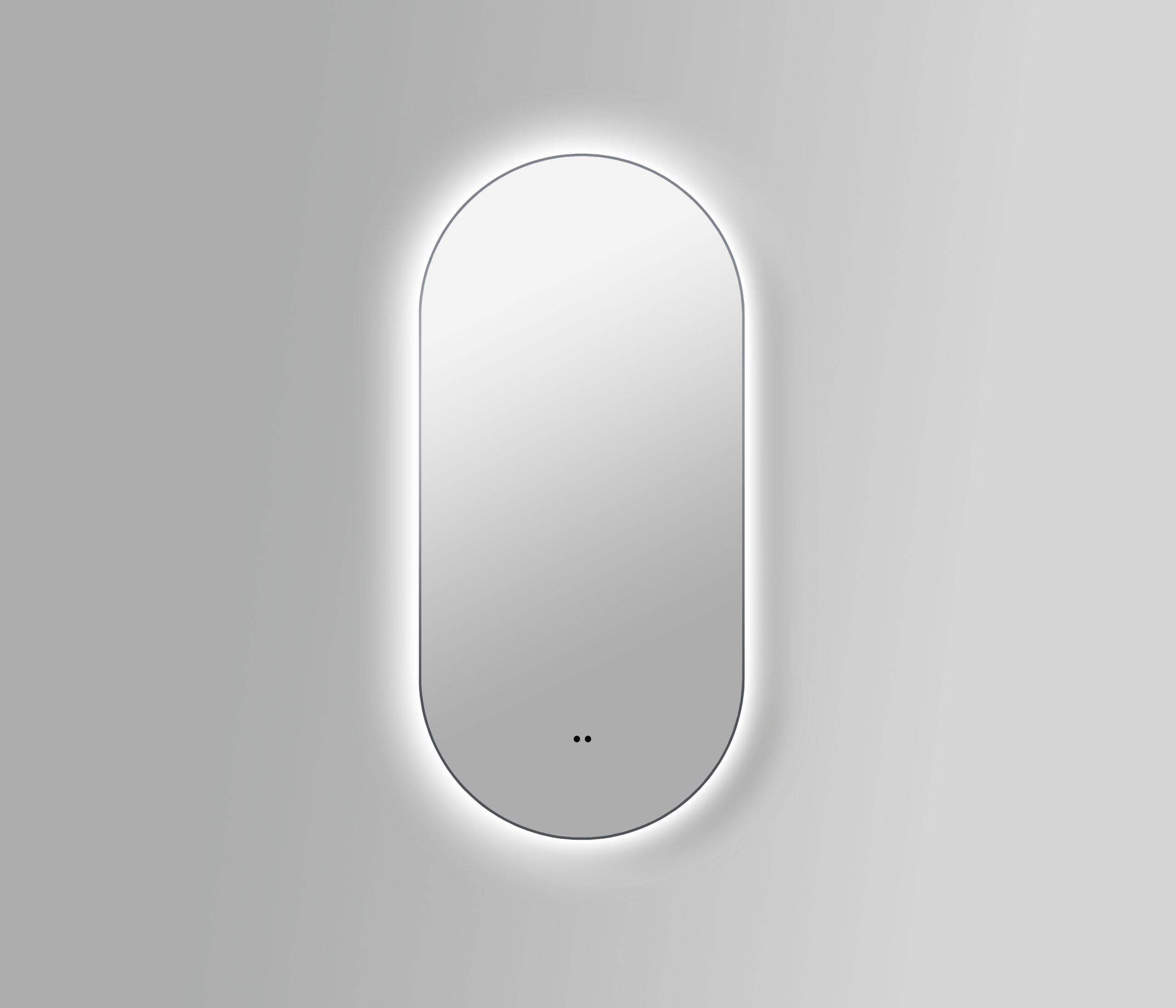 ARUVO® HALO Framed Oval Mirror w/ Backlit LED Light & Demister | Brushed Gunmetal - Image 4