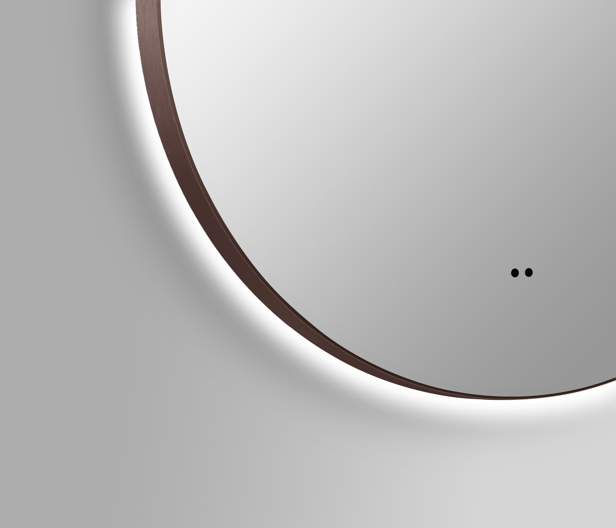 ARUVO® HALO Framed Round Mirror w/ Backlit LED Light & Demister 800mm | Brushed Bronze - Image 5