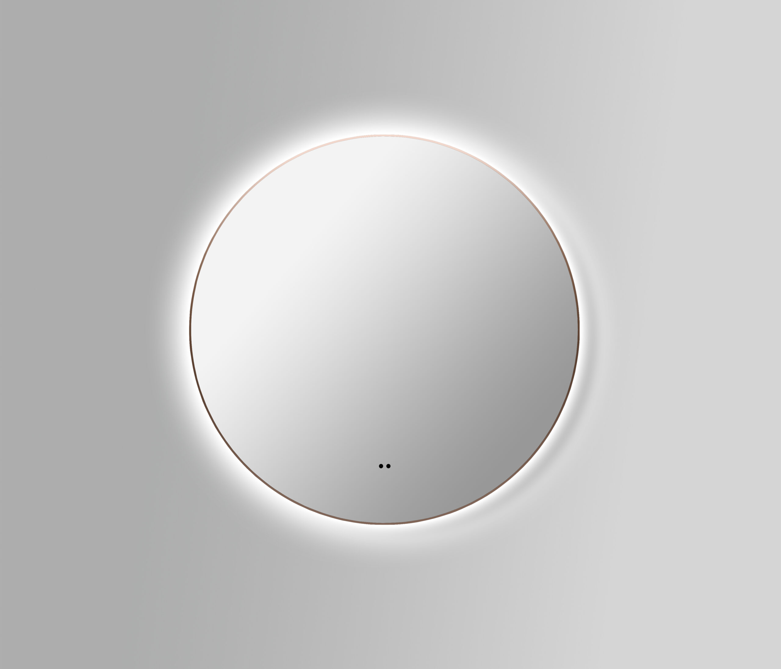 ARUVO® HALO Framed Round Mirror w/ Backlit LED Light & Demister 800mm | Brushed Bronze - Image 4