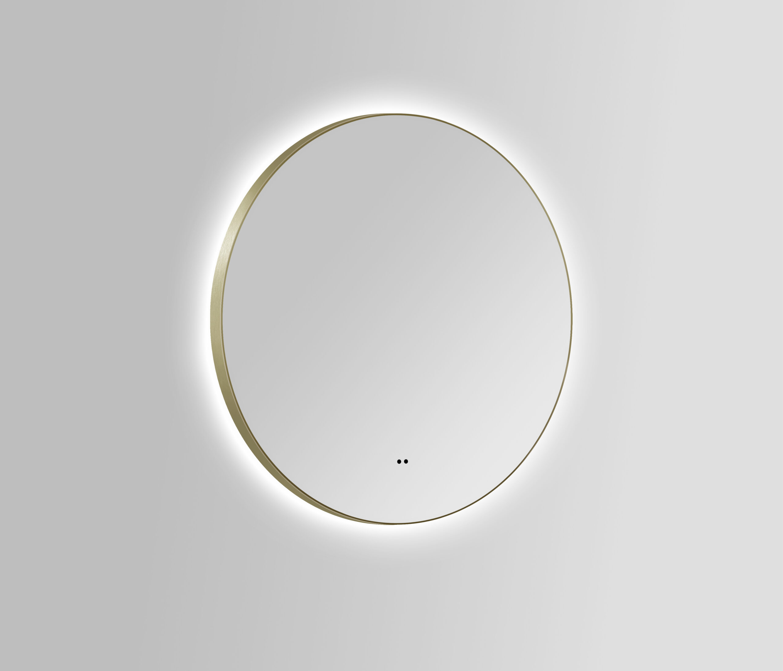 ARUVO® HALO Framed Round Mirror w/ Backlit LED Light & Demister 800mm | Brushed Brass - Image 5