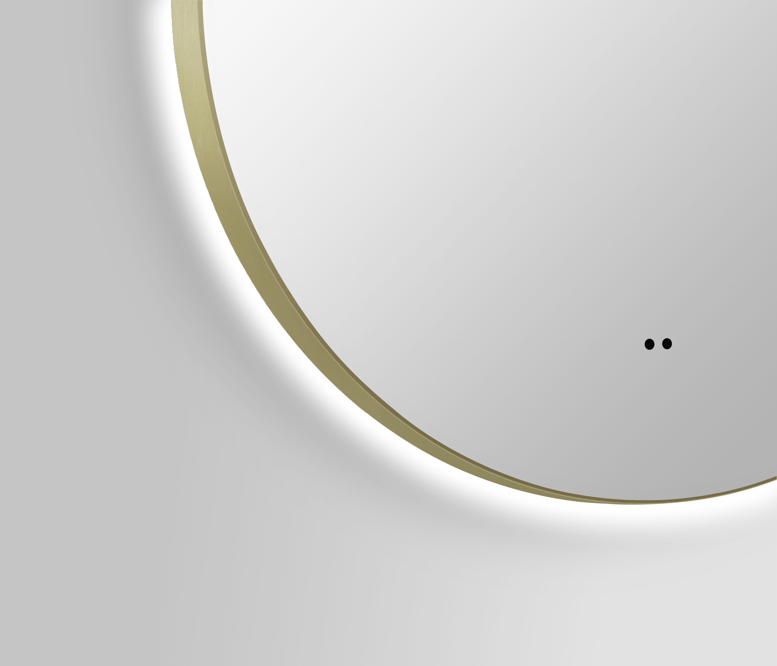 ARUVO® HALO Framed Round Mirror w/ Backlit LED Light & Demister 800mm | Brushed Brass - Image 3