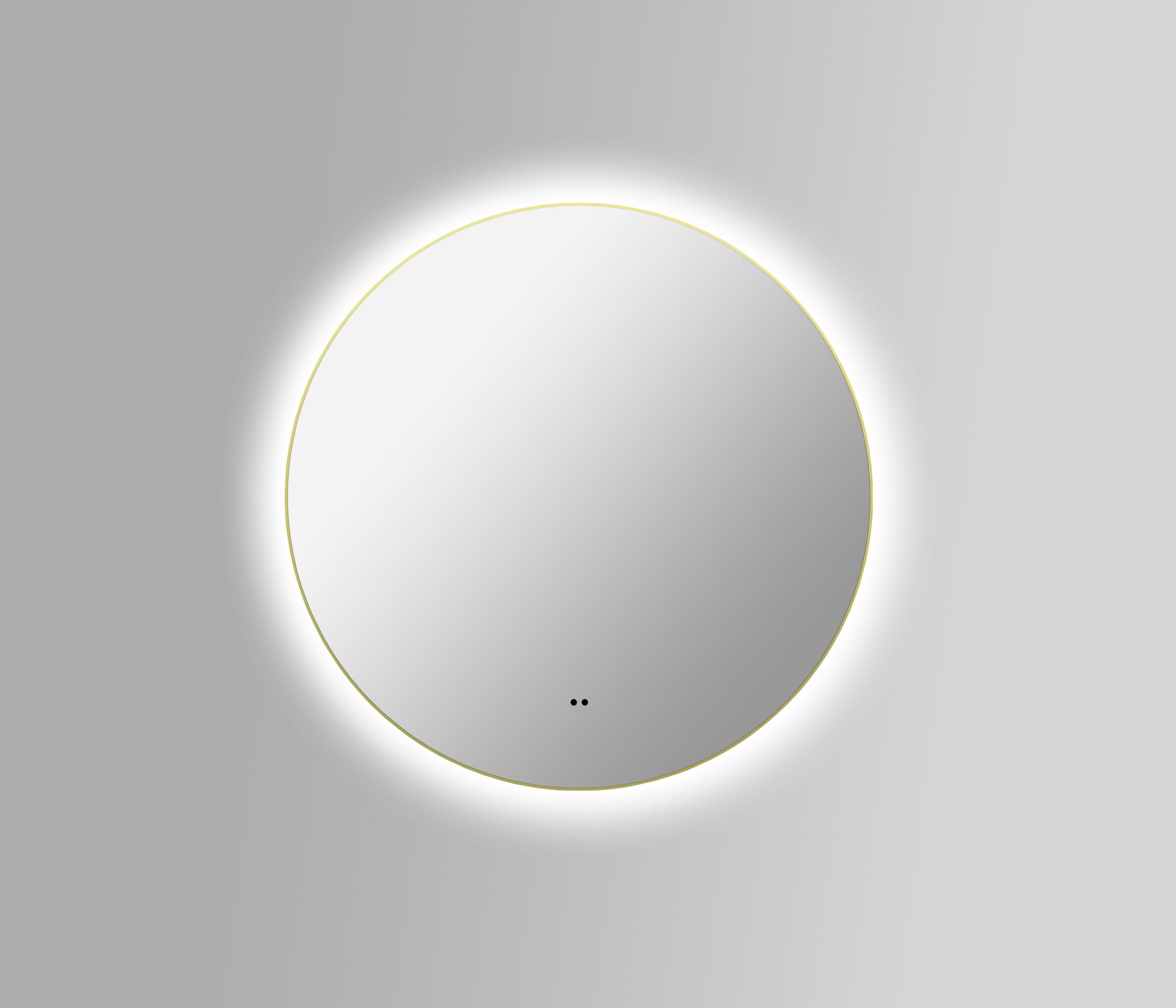 ARUVO® HALO Framed Round Mirror w/ Backlit LED Light & Demister 800mm | Brushed Brass - Image 4