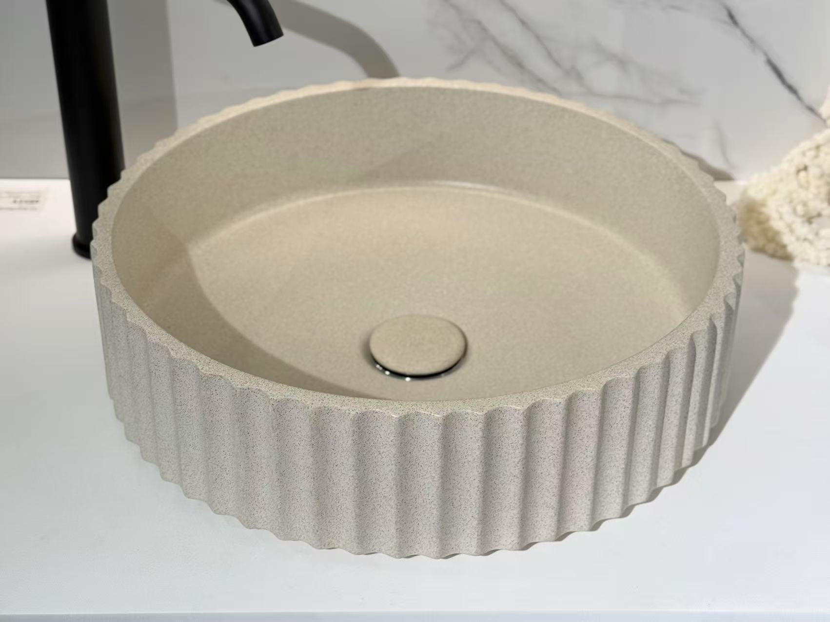 ARUVO™ PLINTH Concrete Countertop Basin | Matte Dune