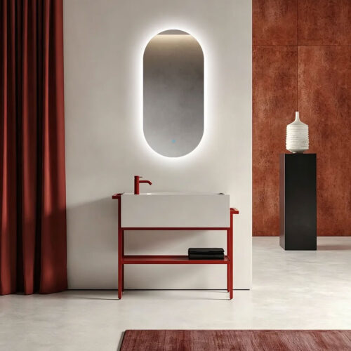 ARUVO™ AMBIANCE Oval Frameless Mirror with Led  & Demister